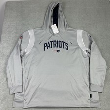 Nike New England Patriots Therma Fit Hoodie Mens 4XL Gray Sweatshirt NFL READ* picture
