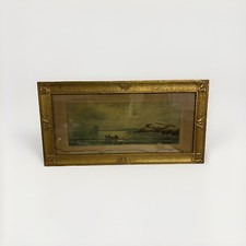 ANTIQUE LITHOGRAPH BY PAUL R. KOEHLER SAIL BOATS SCENE Vintage FRAME 41 X 22 picture