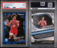 2024-25 Panini Prizm Black Blue Ice Prizm #80 Jared McCain RC /125 PSA 9 picture
