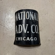 Vintage National Advertising Co. Chicago Metal Sign Hand Painted As Is Curved picture