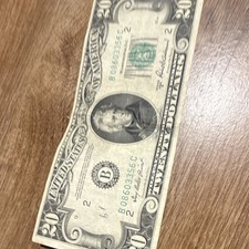 US $20 Federal Reserve Note Banknote - Circulated Twenty Dollar Bill picture