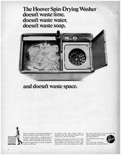 1967 Hoover Spin Drying Washer Vintage Print Ad Twin Tub Housewife Time Saver picture