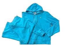 Lilly Pulitzer Turquoise Terry Cloth Zip Up Hoodie And Pants Set Size XL picture