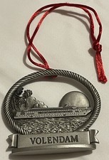 Vintage Holland America ms Volendam Fort Pewter Christmas Ornament Cruise Ship picture