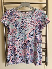 Lilly Pulitzer Karrie Crew-Neck Top, Shell Me About It, size M picture