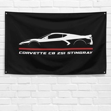Corvette C8 Z51 Stingray 2019-2022 3x5 ft Flag Sports Car Garage Racing Banner picture