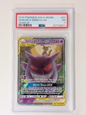 2019 Pokemon SM Sun Moon Team Up PSA 1 Gengar & Mimikyu GX #53 Tag FA Holo picture