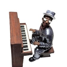 Herco Gift Professional Jazz Musician Figurines Piano and Saxophone Player Set picture
