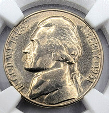 1961 D Jefferson Nickel MS 66+ NGC Brown Label Gem Plus Only 18 Finer  picture