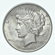 (1) XF 1934-D Peace Silver Dollar 90% - Extra Fine - Denver Mint picture