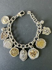 BRIGHTON HONOR ABOVE ALL TRUTH LIBERTY JUSTICE CHIVALRY VALOR SILVER BRACELET👀 picture