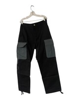 G59 Records Mens Cotton Straight Leg Cargo Pants Size Large Black Streetwear NWT picture