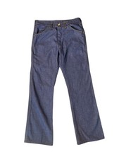 Vintage 1960s Classic dark indigo Denim Jeans 32x32 Talon Zipper picture