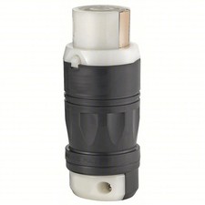 Leviton 3764C 250 VDC/600 VAC Locking Connector Industrial Grade - Black/White picture