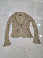 Vintage Y2K Say What Crochet Front-Tie Cardigan  picture