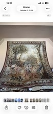 Antique hand woven Pastoral wall Tapestry with figures . picture