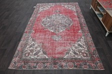 Oushak 5x9,Turkish Rug,vintage,anatolian,RED,kilim,Bohemian,handmade,wool picture