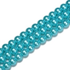 Aqua Blue Glass Pearl Smooth Round Beads 3mm 4mm 6mm 8mm 10mm 12mm 15.5
