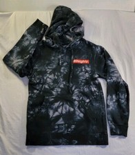 80eighty Mens Sz Small Hoodie Hooded Sweatshirt Pullover Black Tie Dye 33 In picture