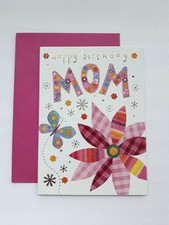 Pretty Happy Birthday MOM Card - Butterfly/Flower - With Love on your Birthday picture