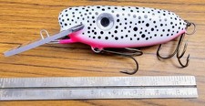 6” Mortimer Baits Kirby Mortlet Snow Leopard Pink Crankbait Trolling Musky Lure picture