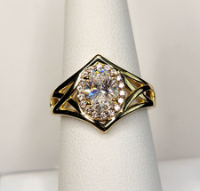 JTV DK-925 Strontium Titanate & Zircon 18K on Sterling Silver sz-8 ring 1.76ctw picture