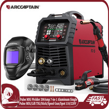 ARCCAPTAIN 200A MIG Welder 7-in-1 Single Pulse MIG/Flux Core/TIG/Stick 110V 220V picture