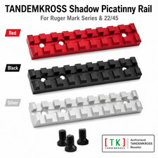 TANDEMKROSS Shadow Picatinny Rail for Ruger Mark Series 22/45 Black Silver Red picture