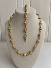 Vintage Nantucket Basket Gold Tone Necklace Bracelet Set 19