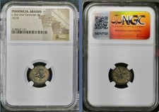 174BC-141BC Phoenician Coin NGC Genuine Zeus Roman Warship Galley Phoenicia Rare picture