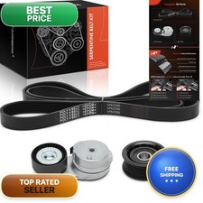 A-Premium Serpentine Drive Belt Kit w/ Tensioner & Idler Pulley picture
