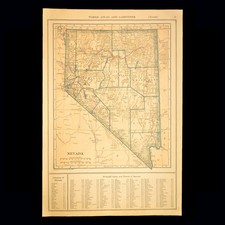 Antique Map of NEVADA Railroad Map Original Antique Virginia City DATED 1925 picture