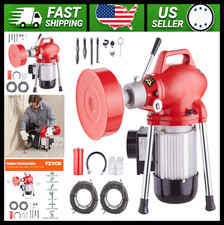 VEVOR Electric Drain Cleaning Machine Sewer Snake Auger 120 ft Cable picture