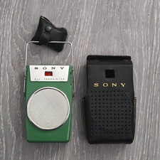 Sony All Transistor Portable Transistor Radio Green w/ Black SONY Case Vintage  picture