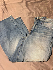 Madewell Women's Light Wash High Rise Wide-Leg Cropped Denim Jeans 25 Petite picture