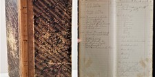 1890s antique HANDWRITTEN STORE LEDGER boston ma HARRISON ALDRICH whiskey cloth picture