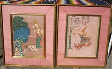 Pair Beautiful Antique 18th 19th Century Buddhist THAI Manuscript Paintings picture
