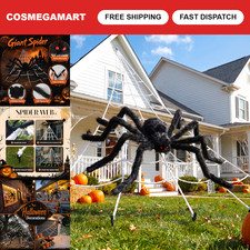 236'' Spider Web Halloween Decor + 70'' Giant Spider for Indoor/Outdoor Use picture