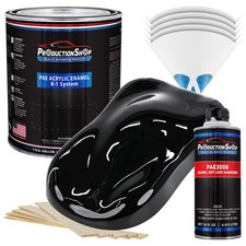 ProductionShop High Gloss Super Jet Black Acrylic Enamel Gallon Kit, Auto Paint picture