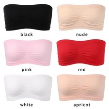 Women's Seamless Strapless Tube Top Sports Bra High Elastic Wrap Chest Bandeau picture