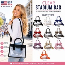 UNNI Transparent Clear Color Trim Stadium Approved Crossbody Shoulder Hand Bag picture