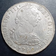 Mexico Spanish Colonial 8 Reales Carol Carolus III 1782 Mo FF Mexico City Mint picture