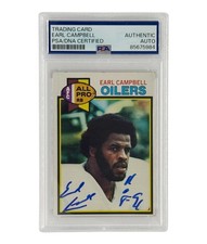 Earl Campbell Autographed 1979 Topps Rookie Card #390 PSA Authenticated picture