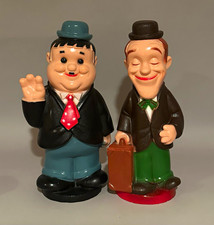 Vintage 1972 Laurel & Hardy Play Pal Plastics Coin Banks with Original Stoppers picture