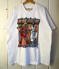 Vintage Pro Player 1997 NBA Finals Bulls vs Jazz Rodman Malone White Shirt XL picture