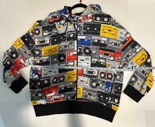 Moschino Shirt - Zippered Retro Cassette Sweat Shirt with Hoodie - Size Large picture