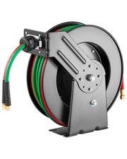 Retractable Welding Hose Reel 1/4 in x 50FT Oxygen Acetylene Rubber Hose R Grade picture