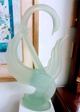 Lucite Swan Translucent Modern Swan Sculpture Seafoam Green picture