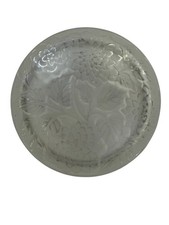 R. LALIQUE CRYSTAL FROSTED MEUDON ROUND DRESSER BOX CHRYSANTHEMUM RARE HTF picture