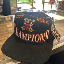 VTG NBA Chicago Bulls 1997 Champions Locker Room Snapback Hat Logo Athletics NWT picture